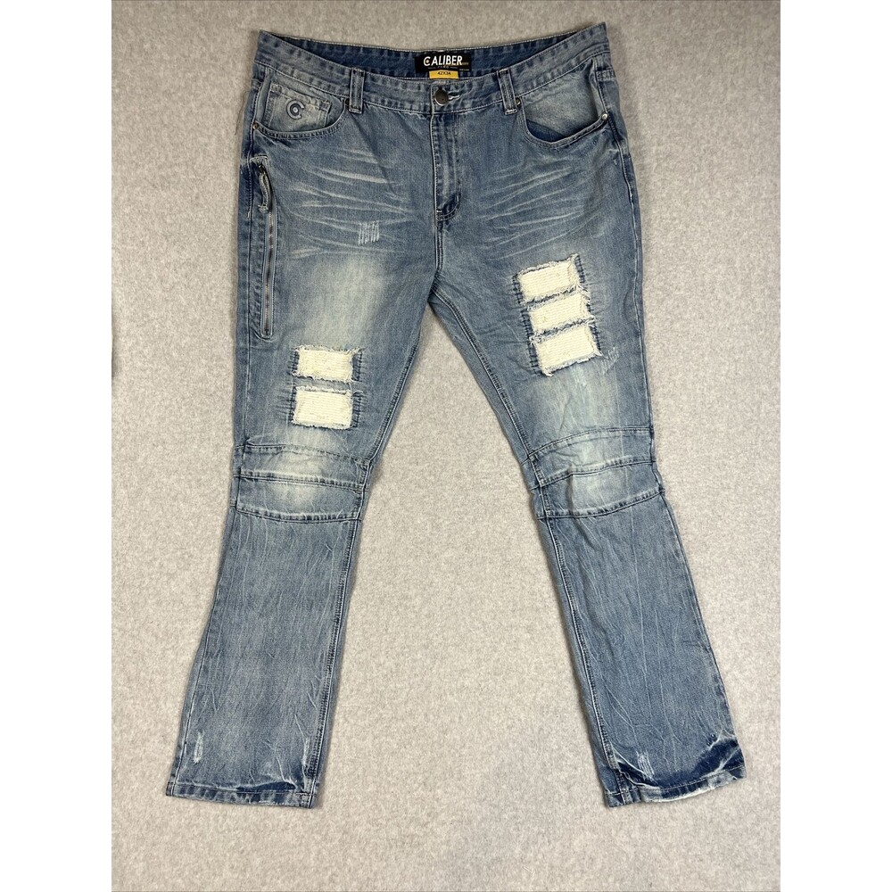 Calibers Denim CDMG & Co Men’s Jeans 42X34 Distressed Straight Jeans